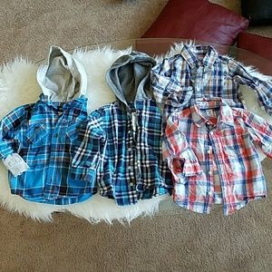 Boys Lot 18 months button down plaid shirts